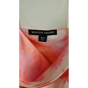 Girlhoodcore Boston Proper Blossom Ombre Cowl Neck Charmeuse Cami Pink Orange M